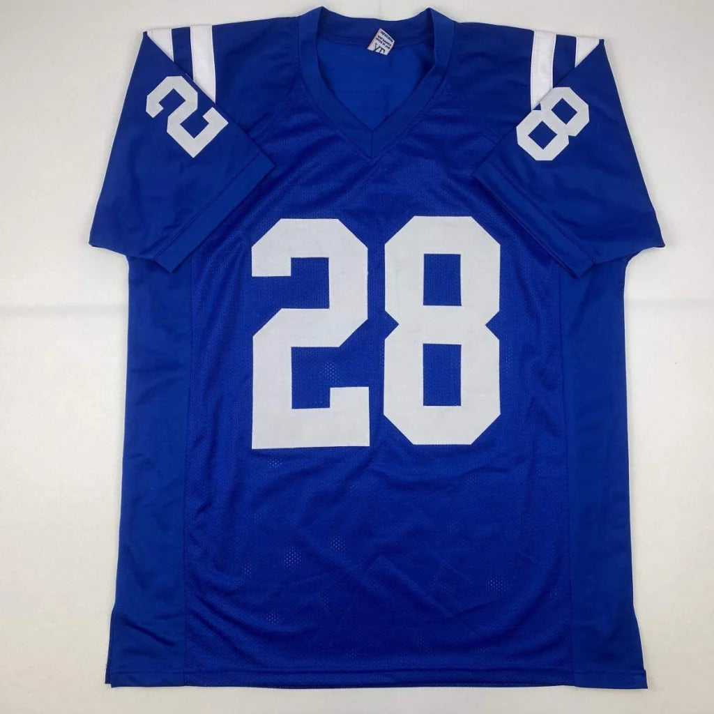Autographed Jonathan Taylor custom jersey in Indianapolis blue, NFL professional sports league