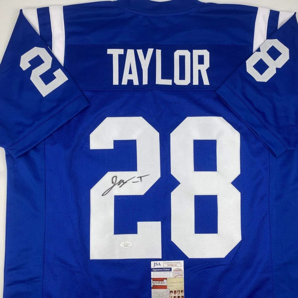 Autographed Jonathan Taylor custom jersey, Indianapolis Colts blue with number 28