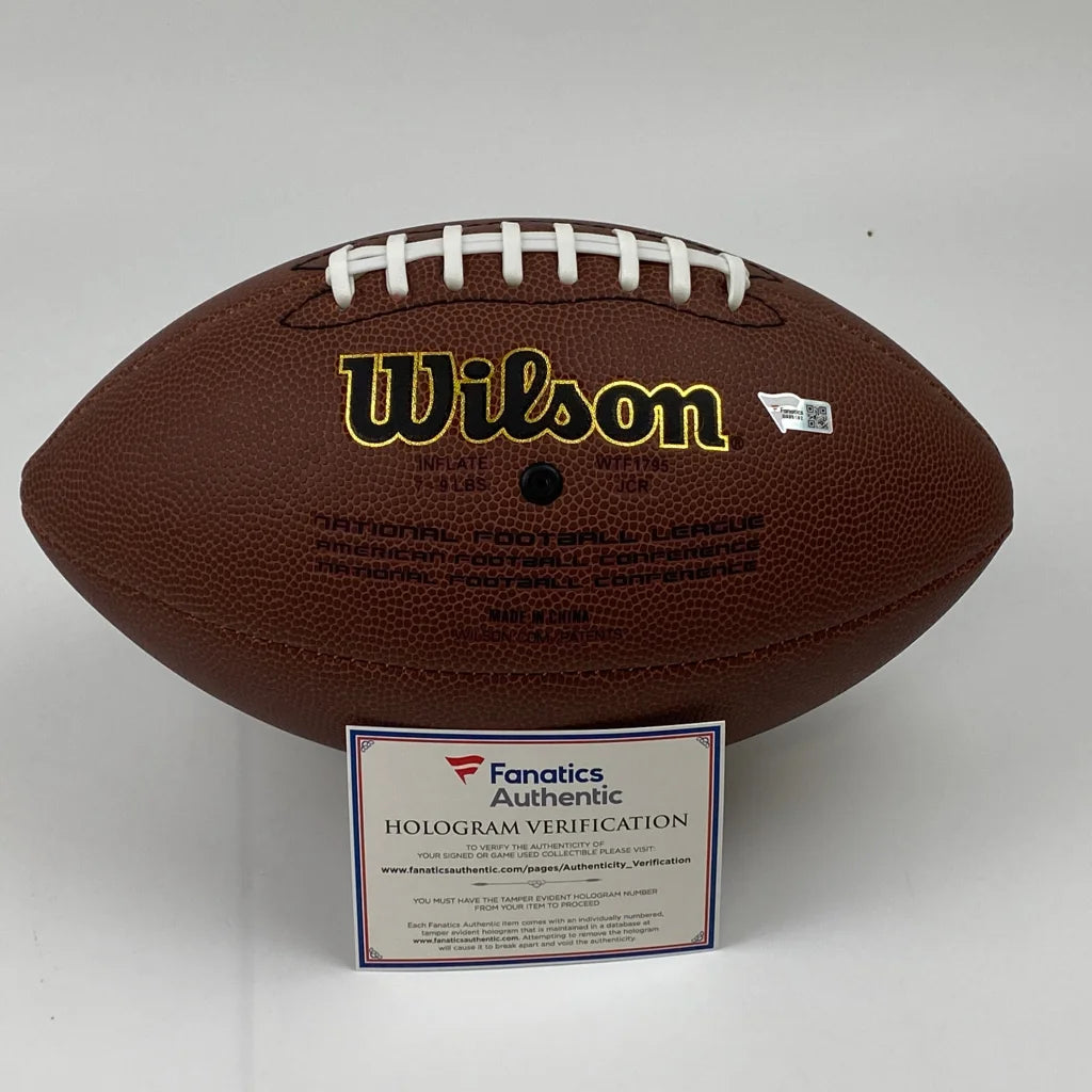 Brown Wilson NFL football with Fanatics Authentic hologram, third party verified, Indianapolis Colts signed by Jonathan Taylor