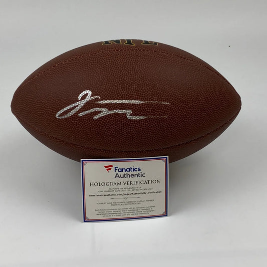 Autographed brown NFL football with Fanatics Authentic hologram, third party verified, Jonathan Taylor Indianapolis Colts