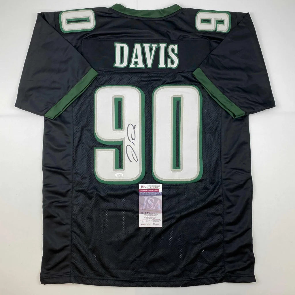 Autographed Jordan Davis Philadelphia Eagles black custom jersey with signature, JSA COA