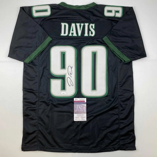 Autographed Jordan Davis Philadelphia Eagles black custom jersey with signature, JSA COA