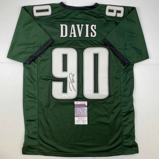 Signed Jordan Davis custom jersey green with JSA COA