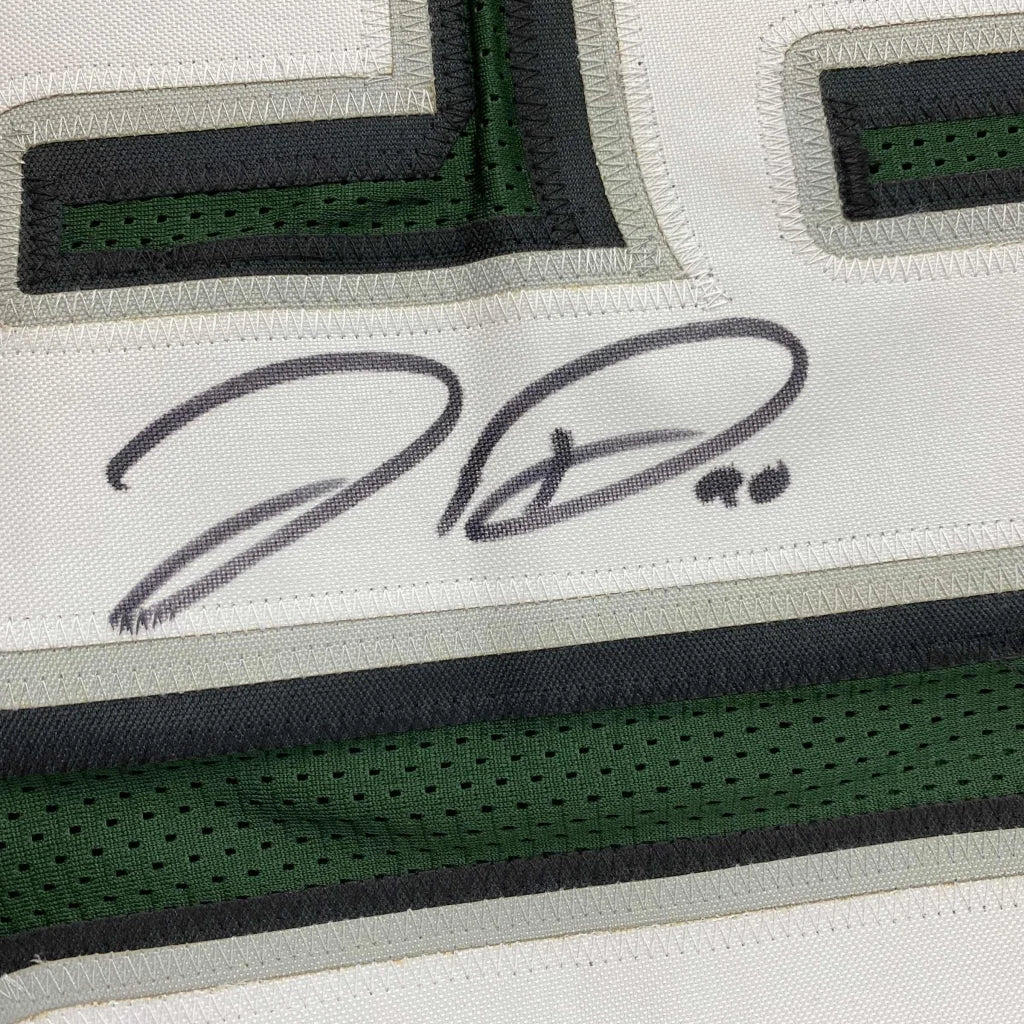 White Dallas Cowboys custom jersey with green accents, signed by Jordan Davis, JSA COA