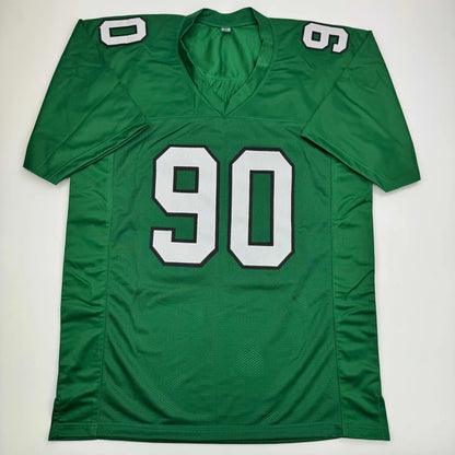 Autographed Jordan Davis Philadelphia Kelly green custom jersey with number 90