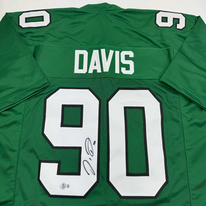 Autographed Jordan Davis Philadelphia Eagles Kelly green custom jersey