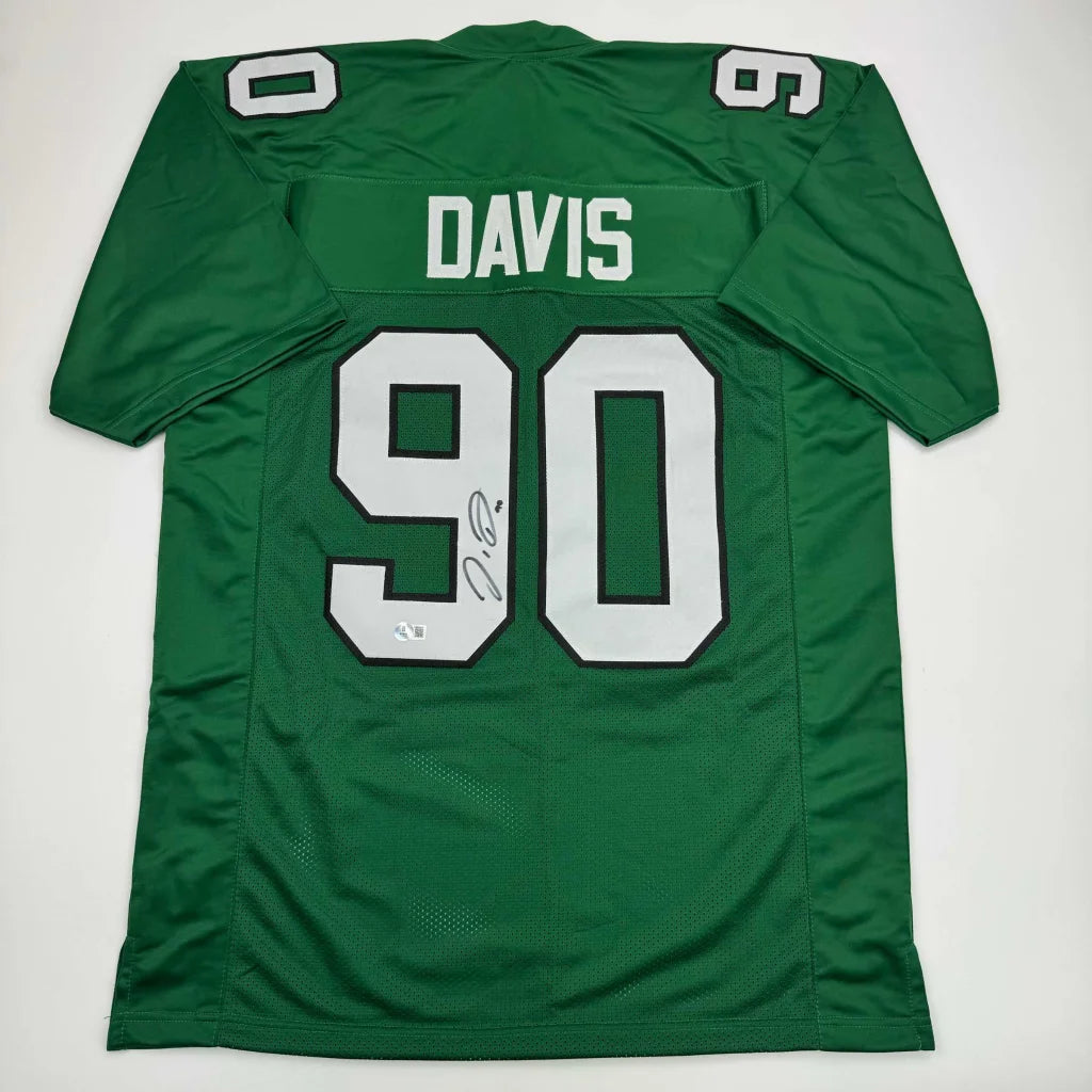 Autographed Jordan Davis Philadelphia Kelly Green custom jersey