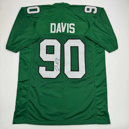 Autographed Jordan Davis Philadelphia Kelly Green custom jersey