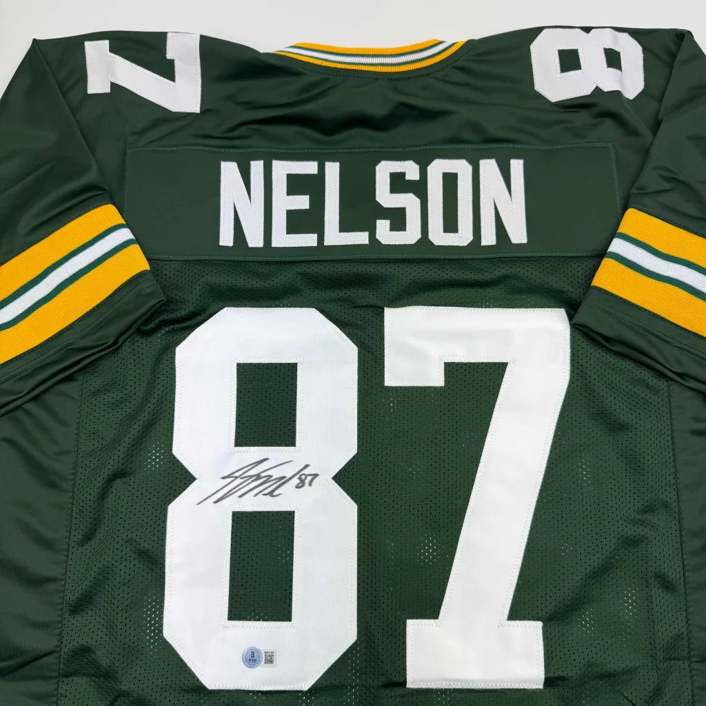 Autographed Jordy Nelson Green Bay Packers jersey back, name 87, JSA COA