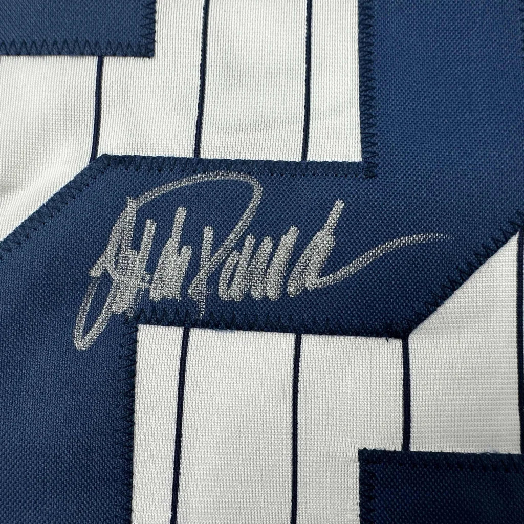 Autographed Jorge Posada New York Pinstripe Baseball Jersey Beckett BAS COA | Authenticated Signed Sports Jersey | vintageantiquesgifts.com