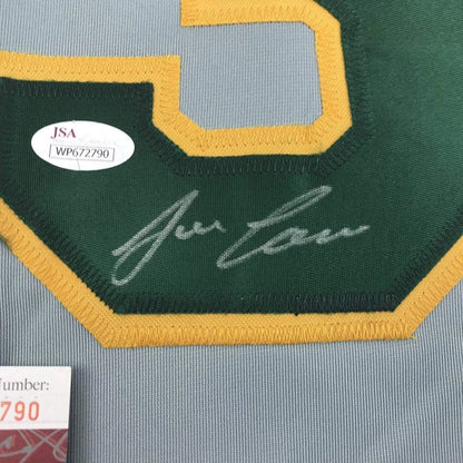 Autographed Jose Canseco Oakland gray custom jersey with green-yellow embroidered 5