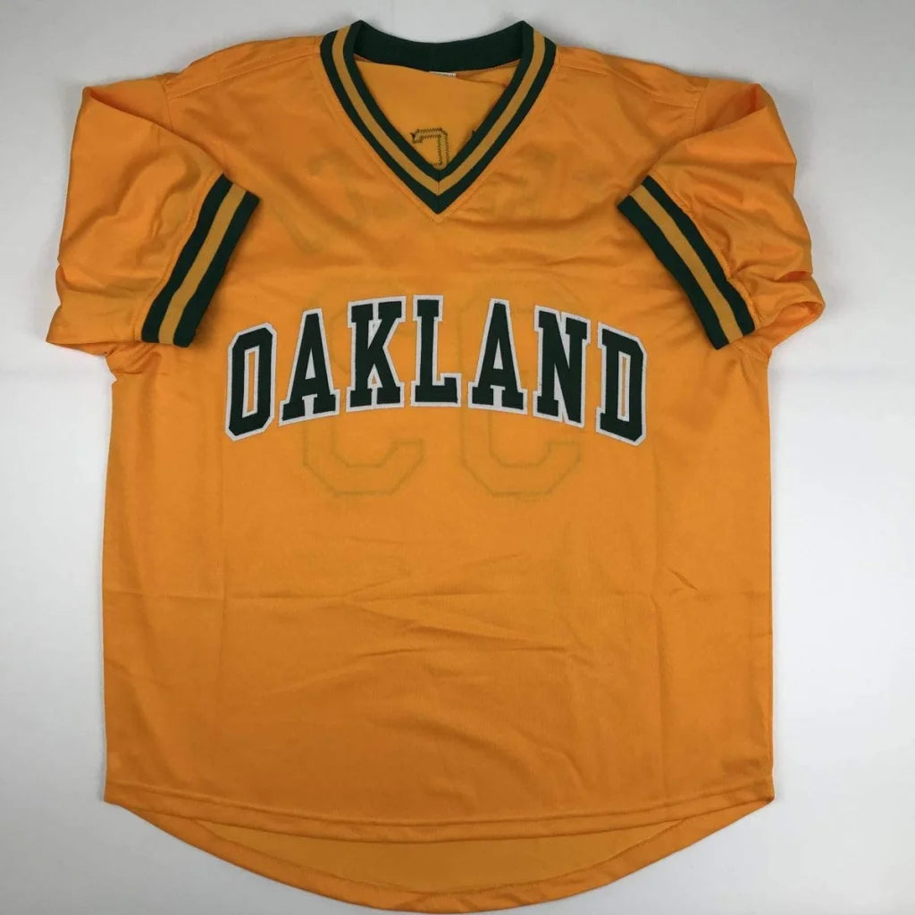Autographed Jose Canseco Oakland yellow custom jersey, professional sports