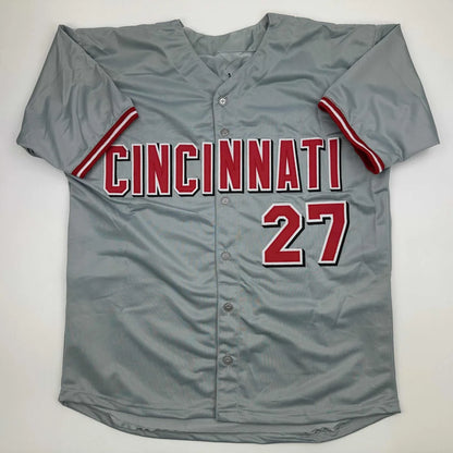 Autographed Jose Rijo 90 WS MVP custom Cincinnati gray jersey number 27