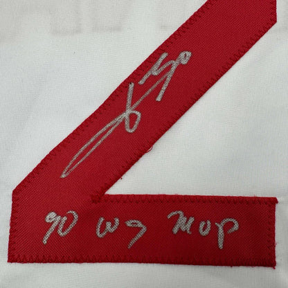 Autographed Jose Rijo 90 WS MVP custom jersey patch, red embroidered 4 with silver thread