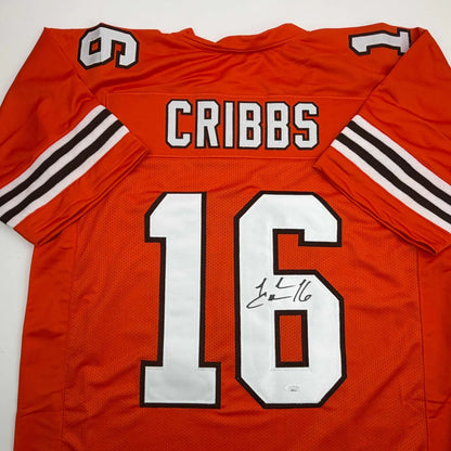 Autographed Josh Cribbs orange Cleveland custom jersey number 16