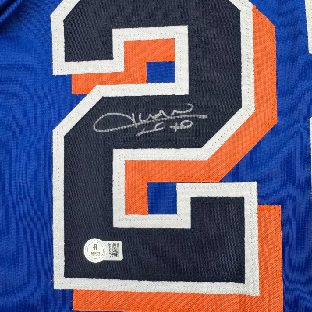 Autographed Juan Soto New York Blue Baseball Jersey Beckett BAS COA | Authenticated Signed Sports Jersey | vintageantiquesgifts.com