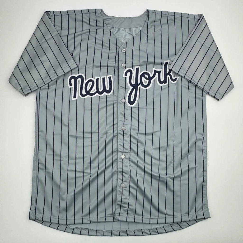 Gray pinstriped custom jersey with New York from Authentic SOTO 22 professional sports league