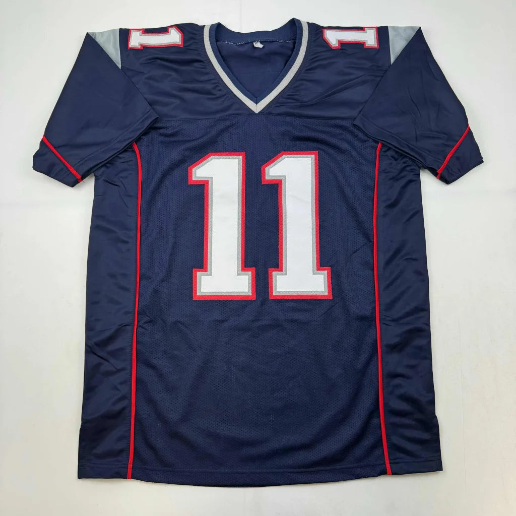 Navy blue custom jersey with number 11 from the professional sports league