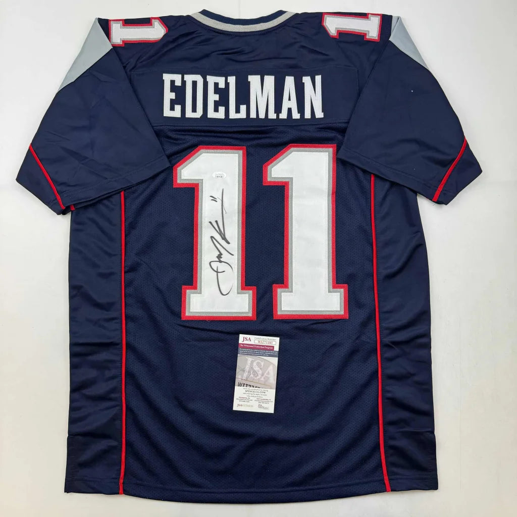 Authentic Julian Edelman New England Patriots custom jersey from professional sports league
