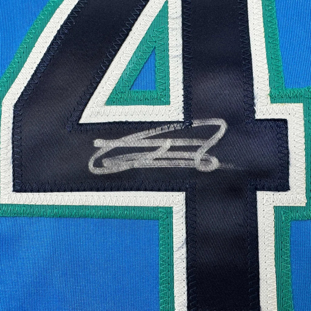 Autographed Julio Rodriguez Seattle Mariners custom jersey with black 4 patch