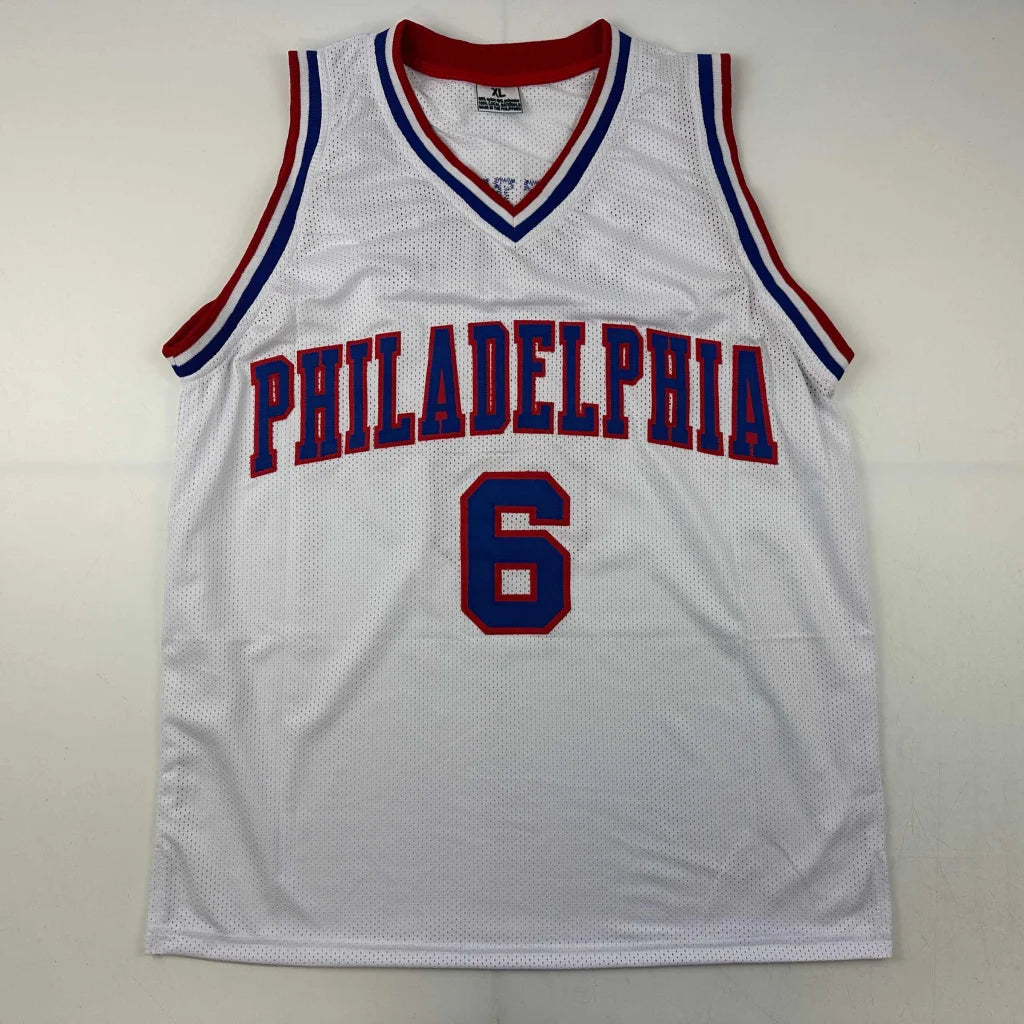 Autographed Julius Erving Dr. J Philadelphia White Basketball Jersey JSA COA | Authenticated Signed Sports Jersey | vintageantiquesgifts.com