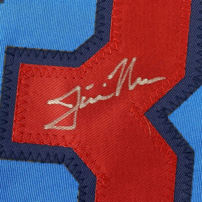 Autographed red and blue custom jersey from professional sports league era
