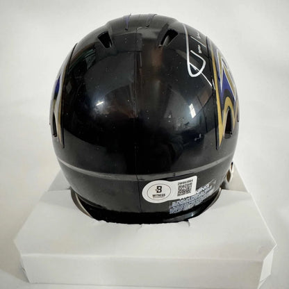 Autographed Justin Tucker Baltimore Ravens Mini Football Helmet Beckett BAS COA | Authenticated Signed Sports Collectible | vintageantiquesgifts.com