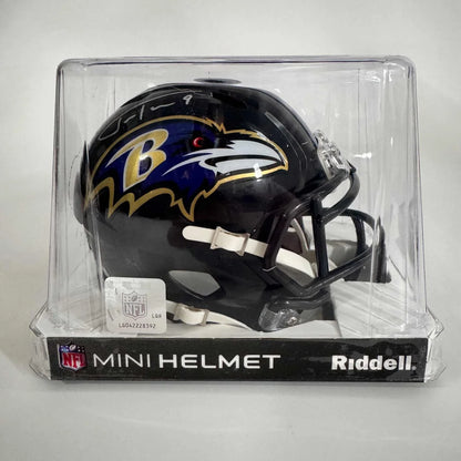 Autographed Justin Tucker Baltimore Ravens Mini Football Helmet Beckett BAS COA | Certified Authentic Signed Memorabilia | vintageantiquesgifts.com