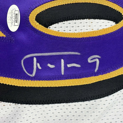 Autographed Justin Tucker Baltimore White Football Jersey JSA COA | Authenticated Signed Sports Jersey | vintageantiquesgifts.com