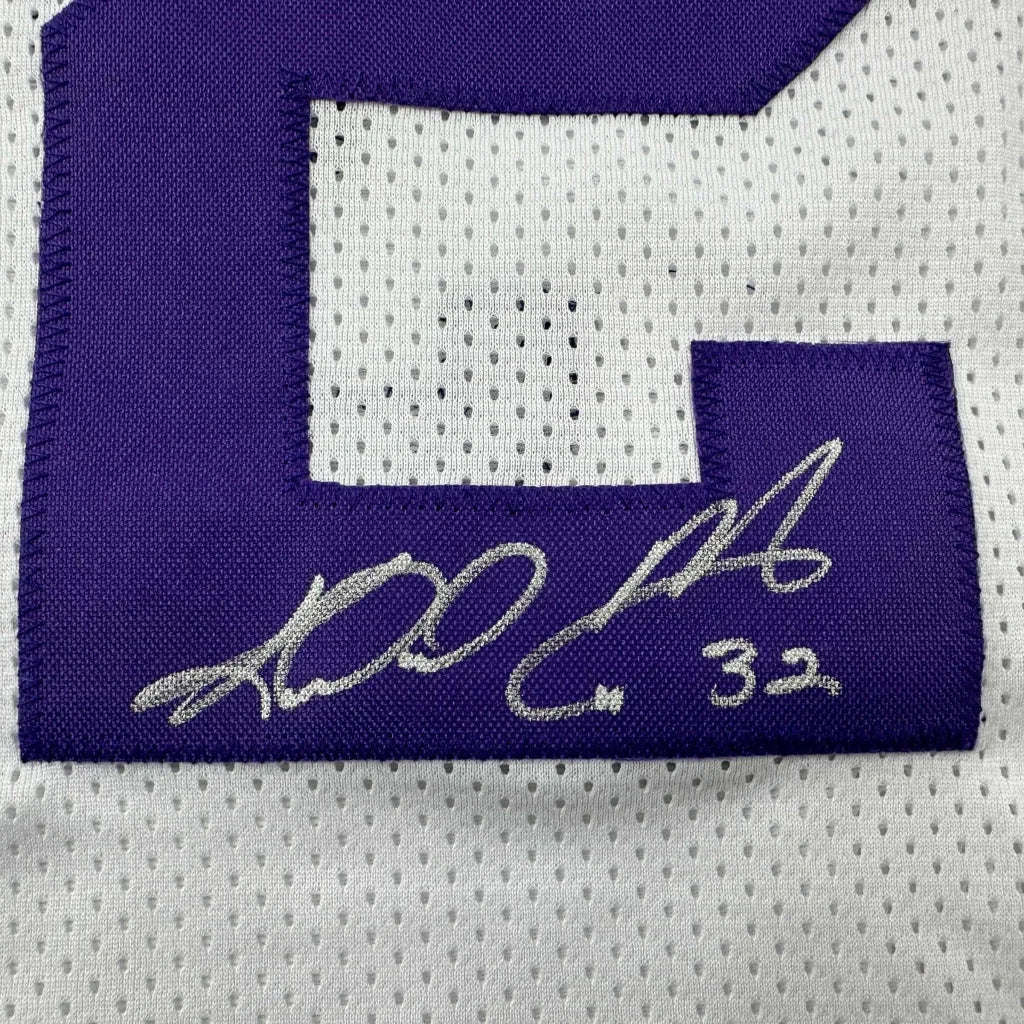 Autographed Karl Malone Utah white retro custom jersey number 32