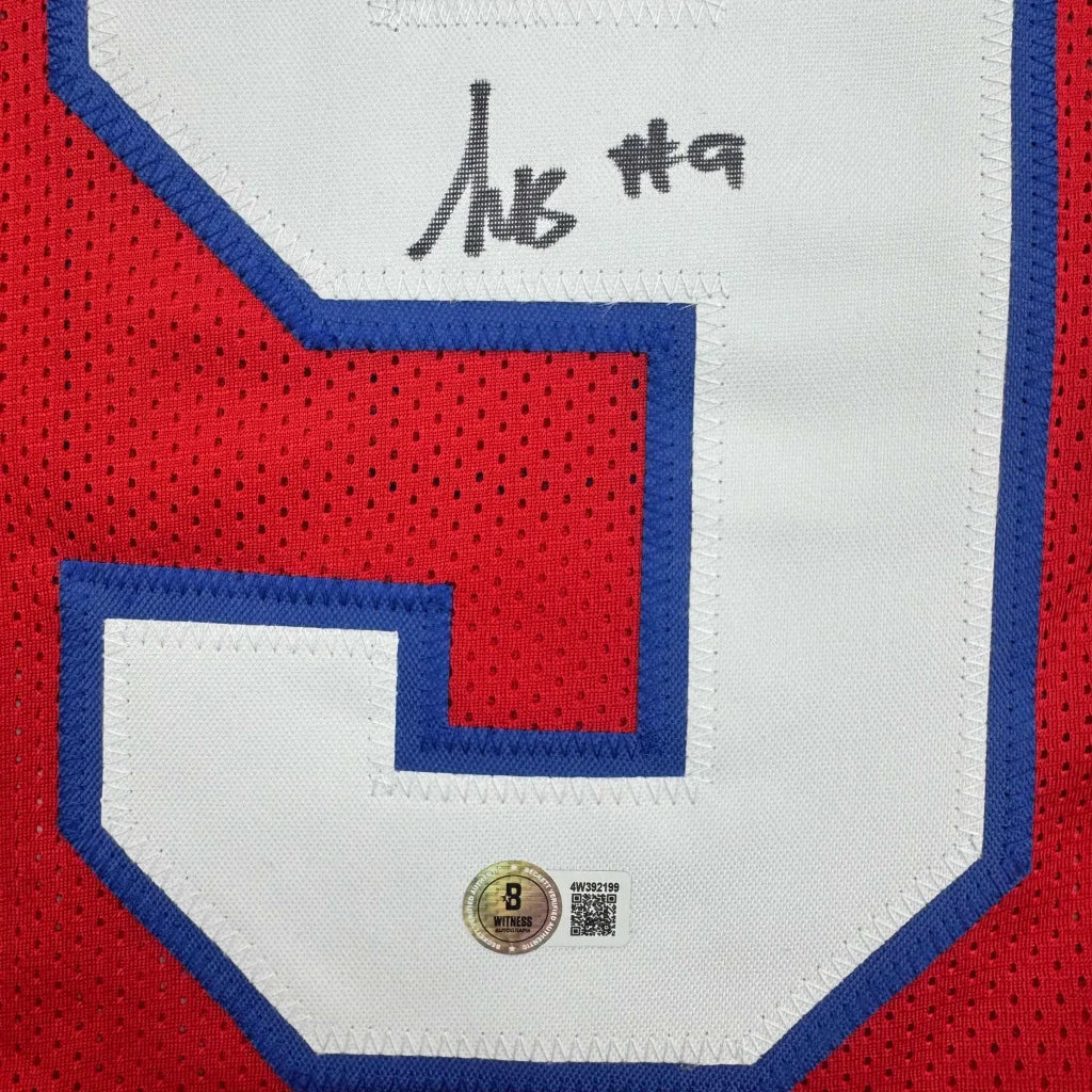 Autographed Kayshon Boutte New England Red Football Jersey Beckett BAS COA | Authenticated Signed Sports Jersey | vintageantiquesgifts.com