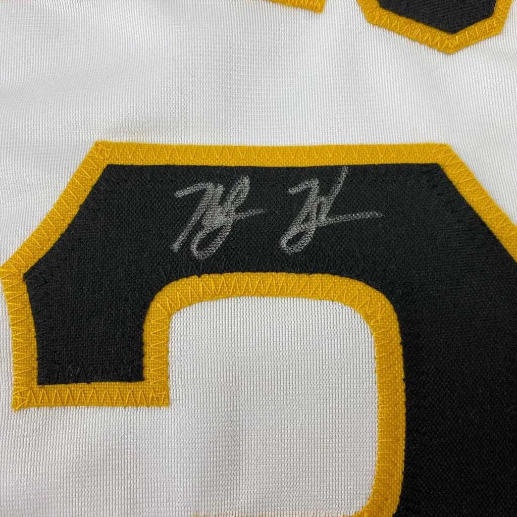 Autographed black and yellow custom jersey from professional sports league for collectors