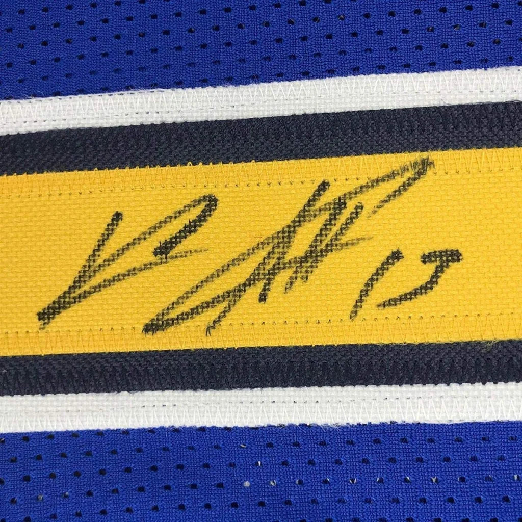 Autographed Keenan Allen custom jersey with black ink signature on yellow stripe, JSA COA