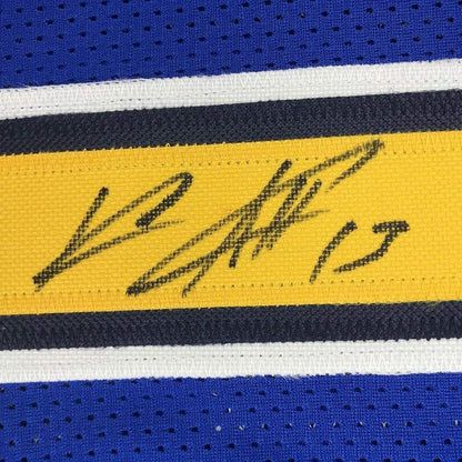 Autographed Keenan Allen custom jersey with black ink signature on yellow stripe, JSA COA