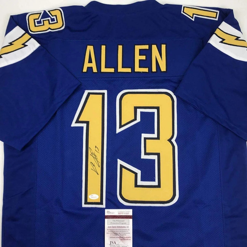 Autographed Keenan Allen custom Chargers blue jersey number 13