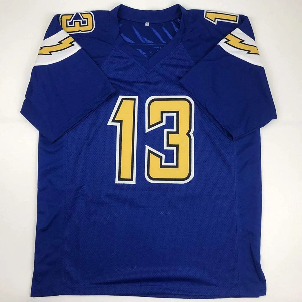 Autographed Keenan Allen custom Color Rush blue jersey number 13 lightning bolt