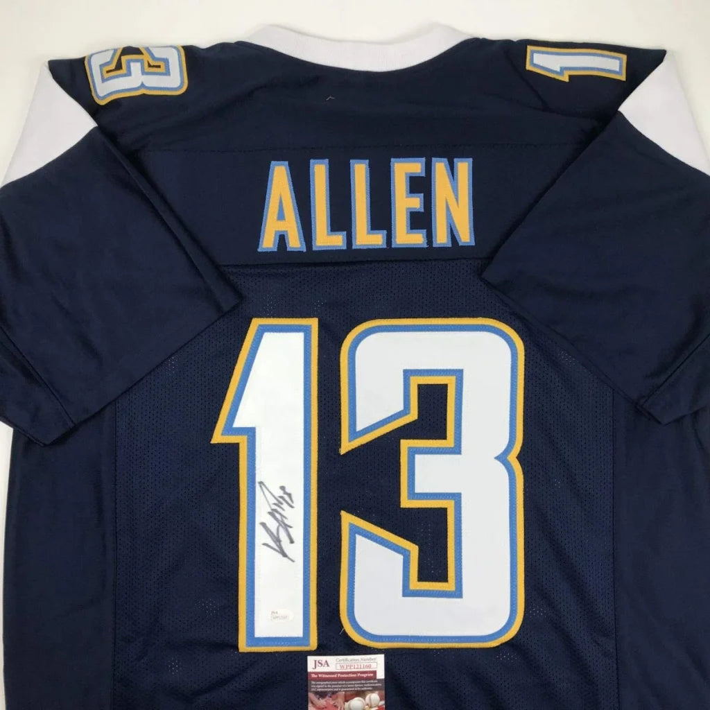 Autographed Keenan Allen navy blue custom jersey back, number 13, JSA COA