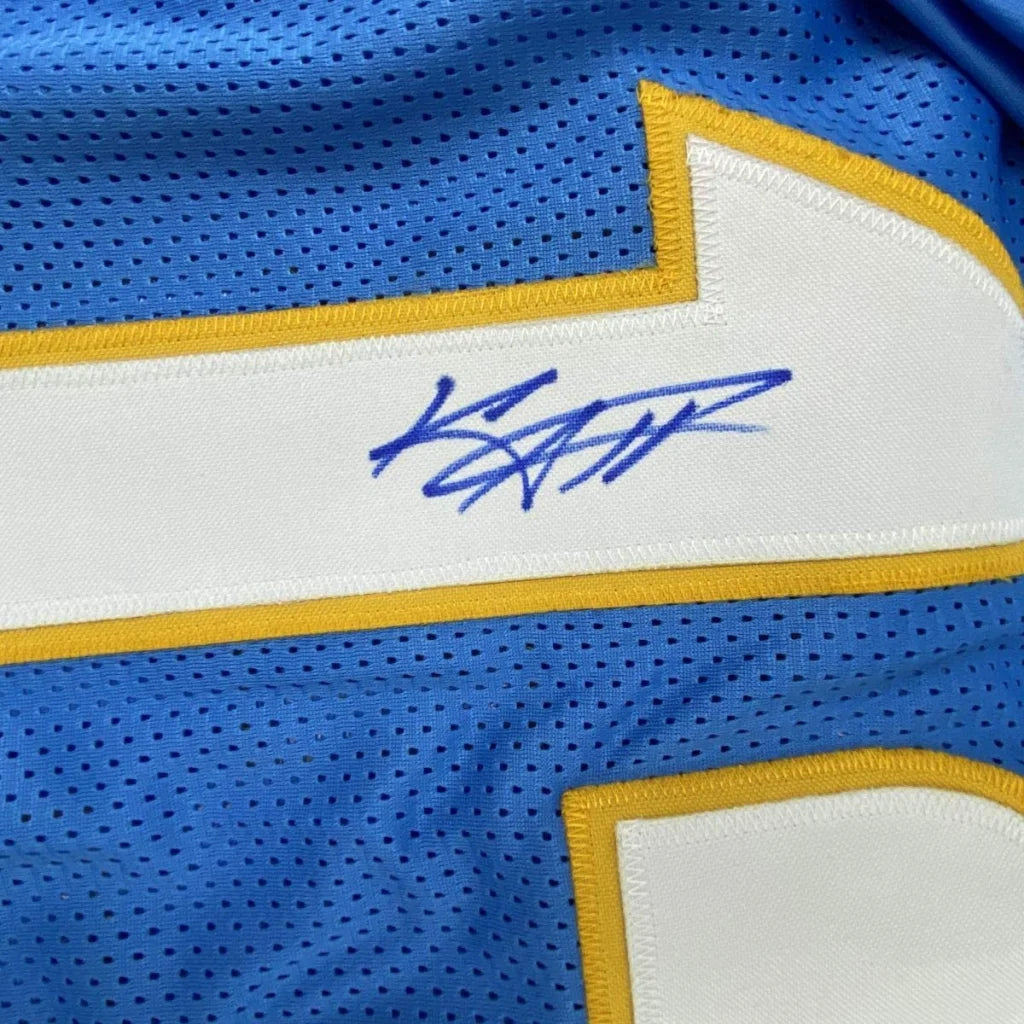 Autographed Keenan Allen LA powder blue custom jersey with signature, Beckett COA