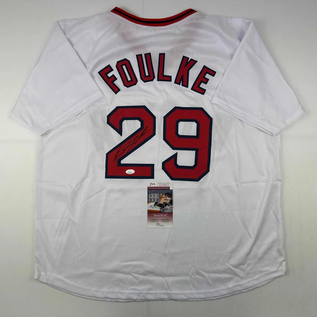Autographed Keith Foulke custom jersey, white Boston pro sports league, number 29