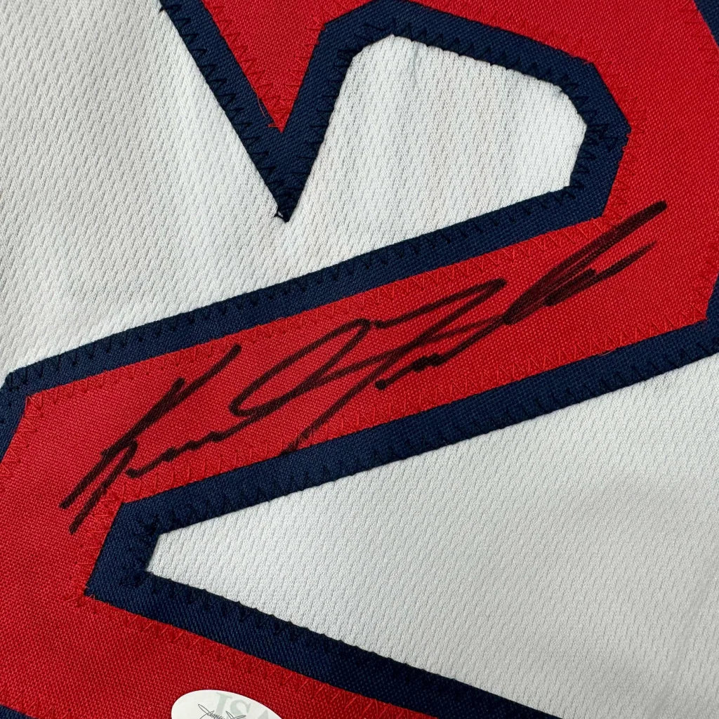 Autographed white custom jersey with red and navy trim from Foulke 29 for sports fans