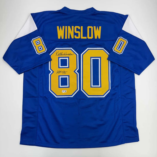 Autographed Kellen Winslow #80 San Diego Chargers custom jersey for professional sports fans