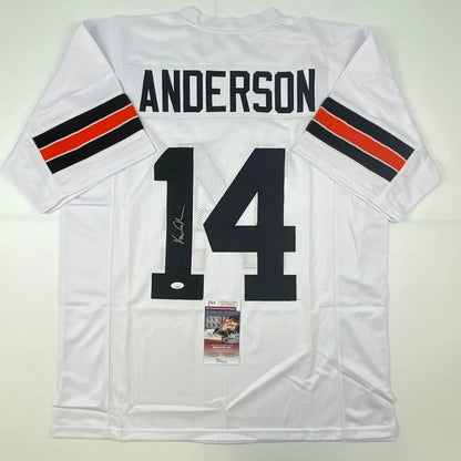 White Ken Anderson custom jersey with autograph, PSA sticker, perfect for pro sports fans
