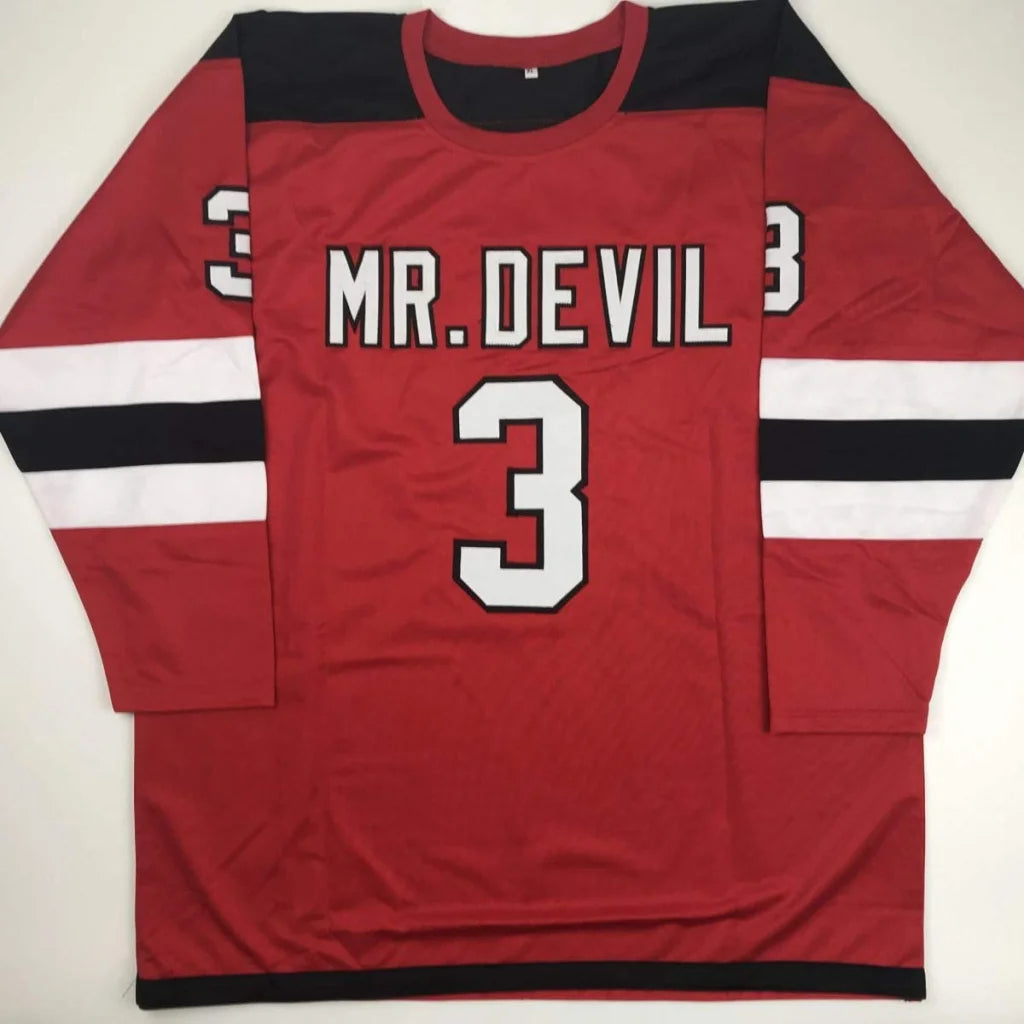 Autographed Ken Daneyko New Jersey Devils red custom jersey with Mr