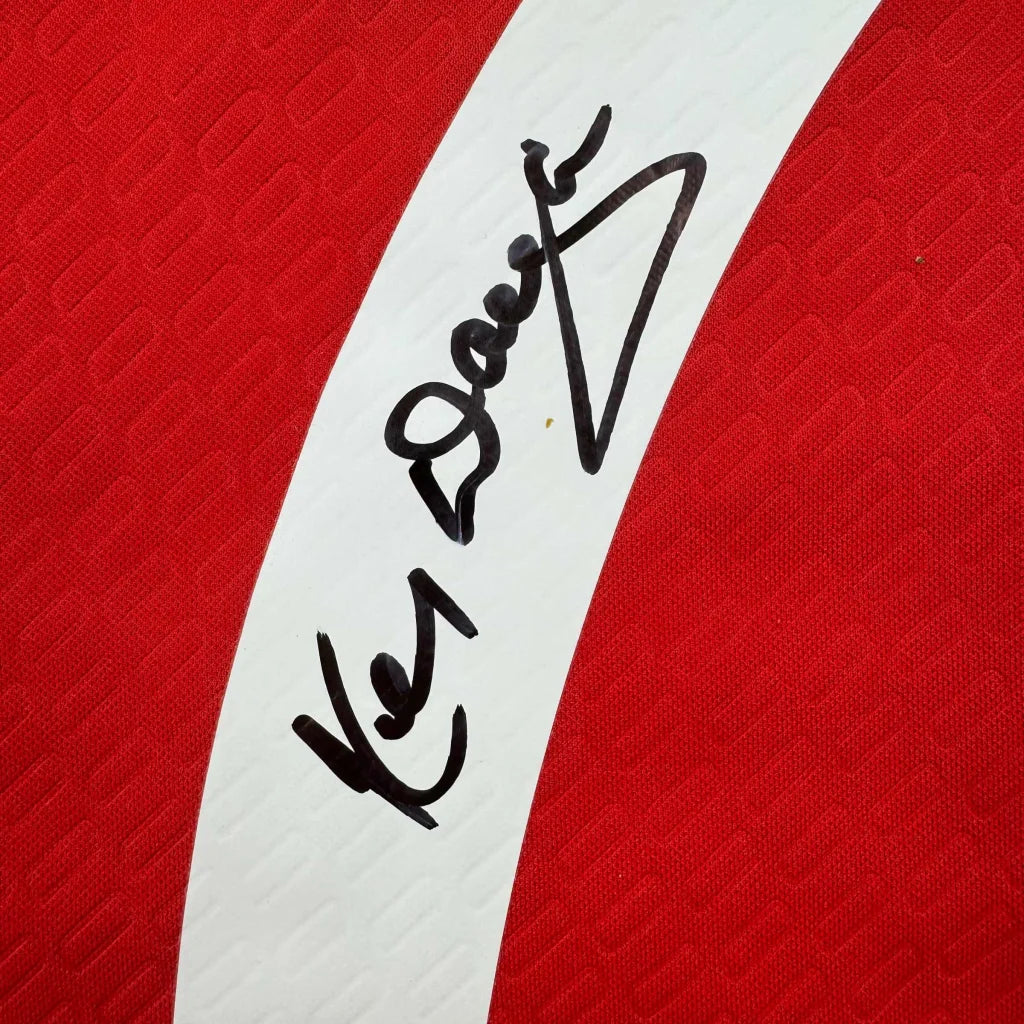 Autographed Kenny Dalglish Liverpool Red Carlsberg Soccer Jersey Beckett BAS COA | Authenticated Signed Sports Jersey | vintageantiquesgifts.com