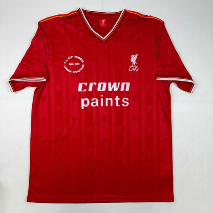 Autographed Kenny Dalglish Liverpool FC red Crown Paints jersey, custom professional sports league