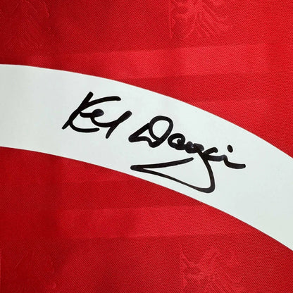 Autographed Kenny Dalglish Liverpool red custom jersey with black signature, Beckett COA