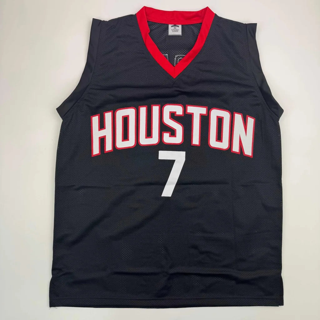 Autographed/Signed Kevin Durant Houston Black Basketball Jersey Beckett BAS COA