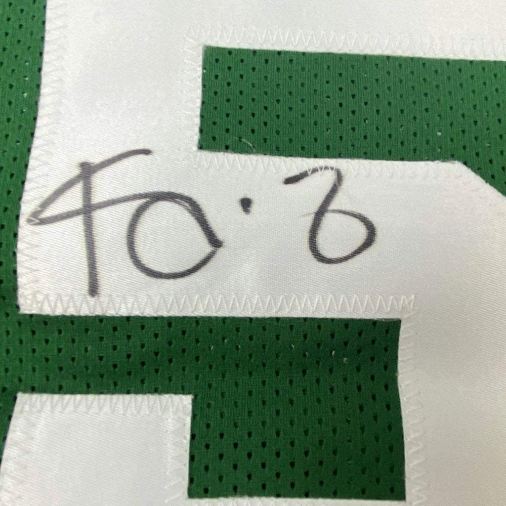 Autographed kevin garnett green and white mesh custom jersey with black ink signature for professional sports league fans