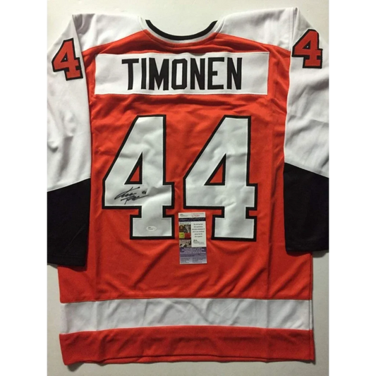 Autographed Kimmo Timonen Philadelphia Orange Hockey Jersey JSA COA | Hall of Fame Sports Memorabilia | vintageantiquesgifts.com