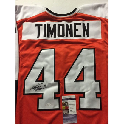 Autographed Kimmo Timonen Philadelphia Orange Hockey Jersey JSA COA | Certified Authentic Signed Memorabilia | vintageantiquesgifts.com